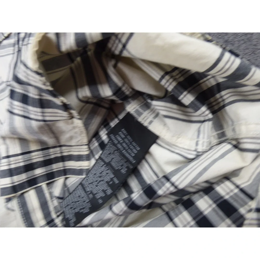 Harley-Davidson Racing Mens Plaid Button Down Shirt Cream Black Long Sleeve 2XL